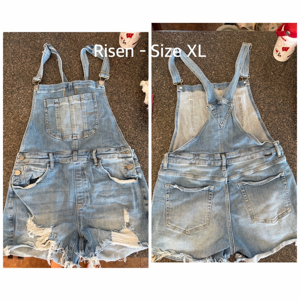 Risen Light Blue Denim Overalls